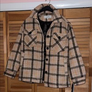Sebby Tan and Black Plaid Jacket